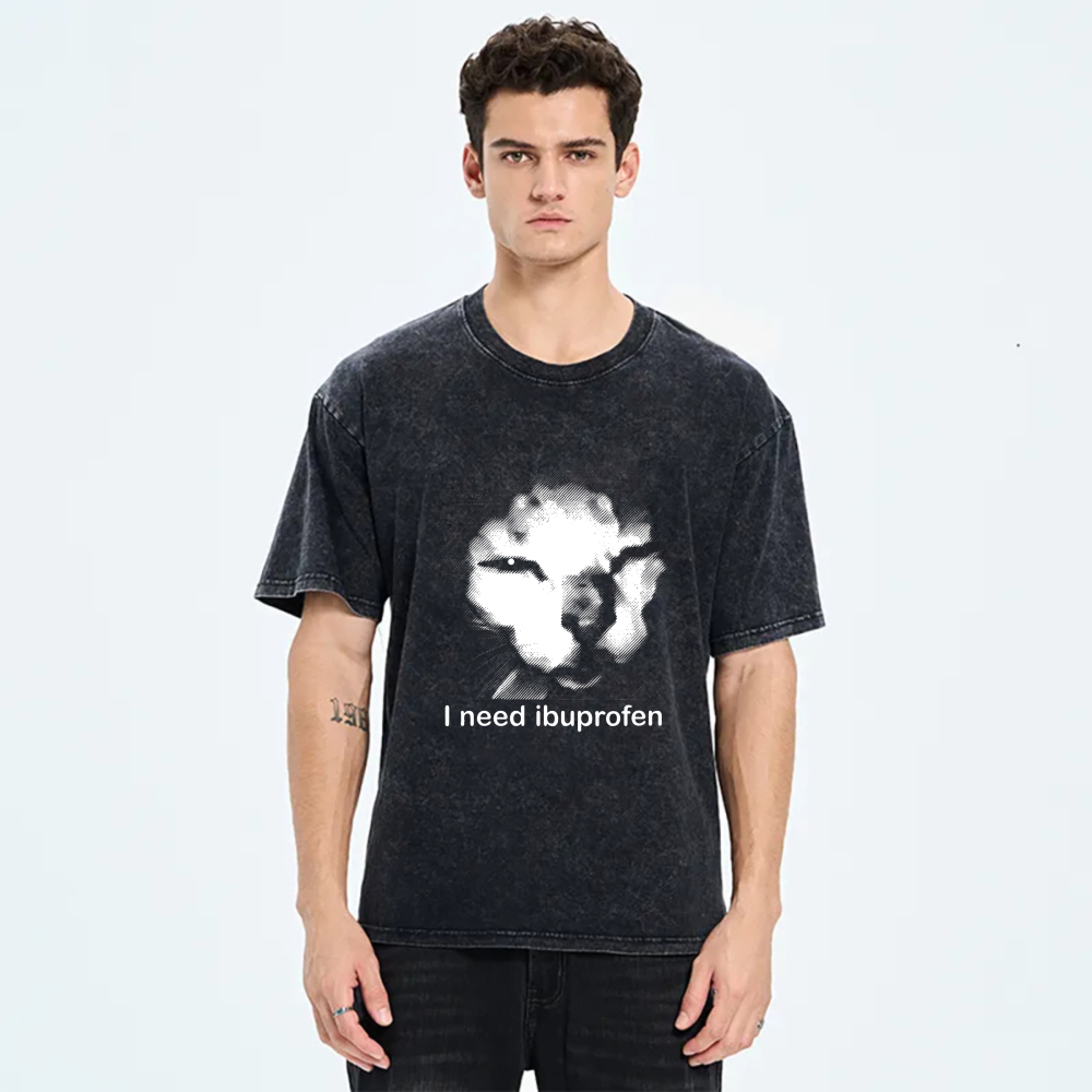 Cat Face With Text I Need Ibuprofen tshirt 100% cotton