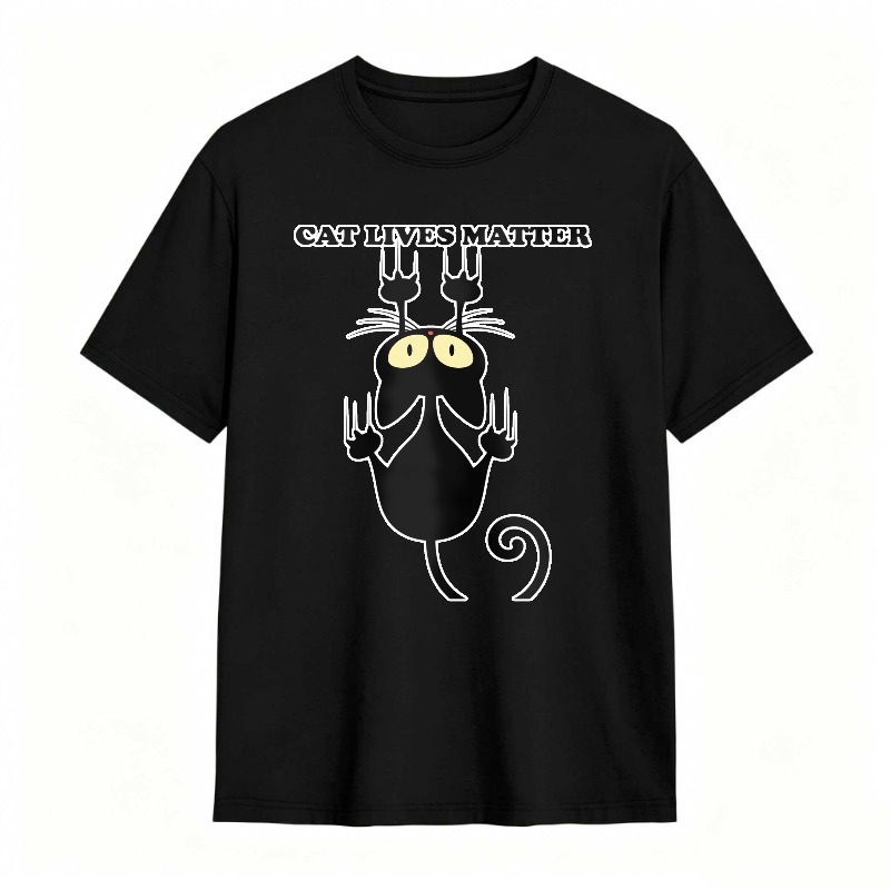Cat Lives Matter Cartoon Cat tshirt 100% cotton