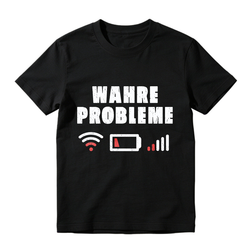 Wahre Probleme Funny Wifi Low Battery Signal Graphic, Unisex Classic T-shirt