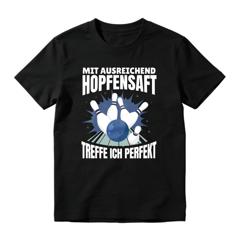 Bowling Ball Hitting Pins With German Beer Quote Humor, Unisex Classic T-shirt