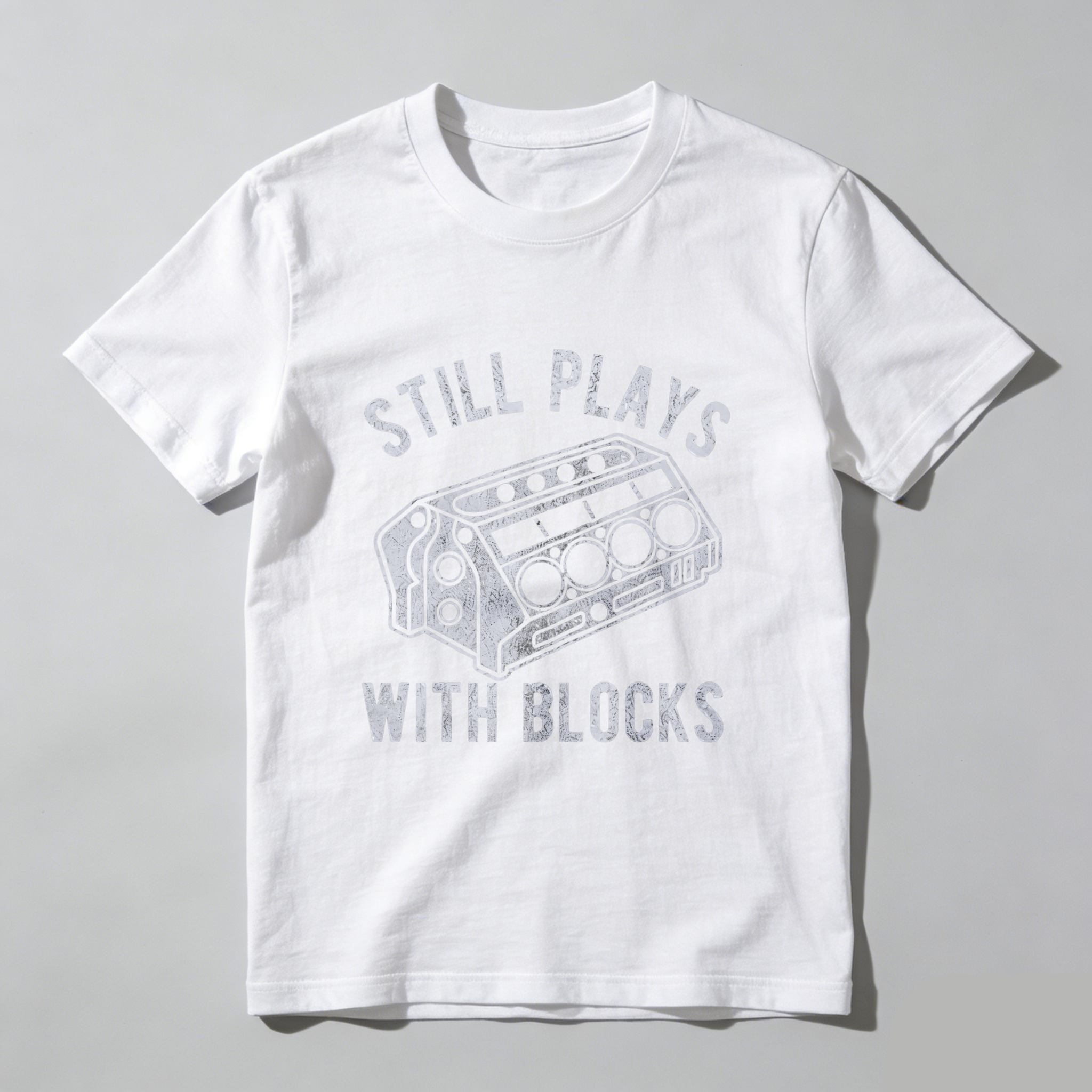 Still Plays With Blocks T Shirt Men Women Black Graphic Tee Music Speaker Design Casual Top