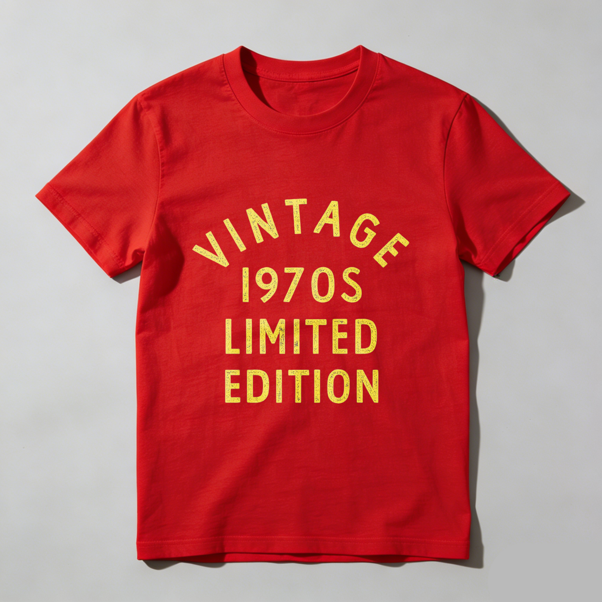 Vintage 1970s Limited Edition T Shirt Black Gold Print Unisex Casual Wear Retro Style Clothing