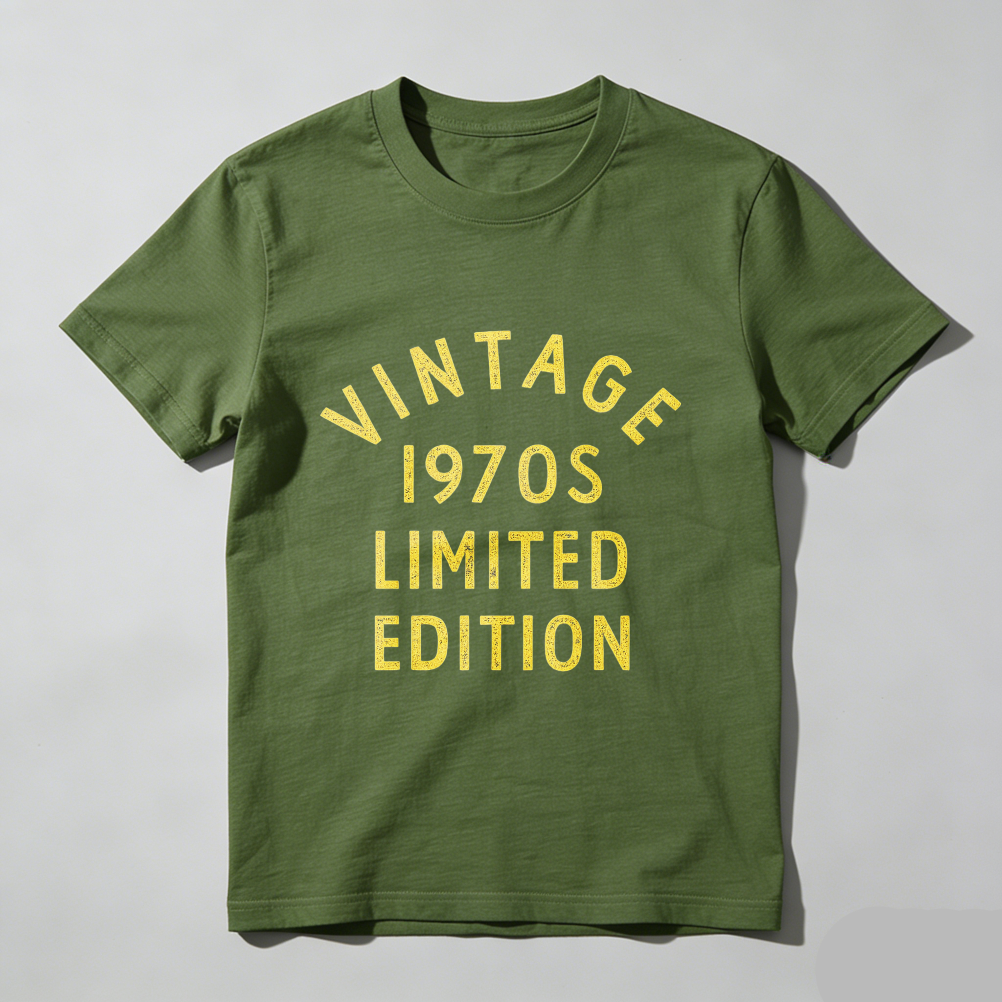Vintage 1970s Limited Edition T Shirt Black Gold Print Unisex Casual Wear Retro Style Clothing