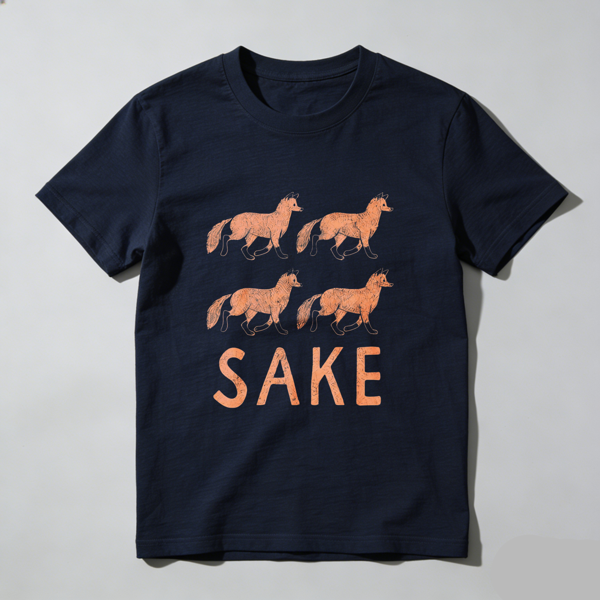 Sake Horse Graphic T Shirt Black Cotton Unisex Casual Wear