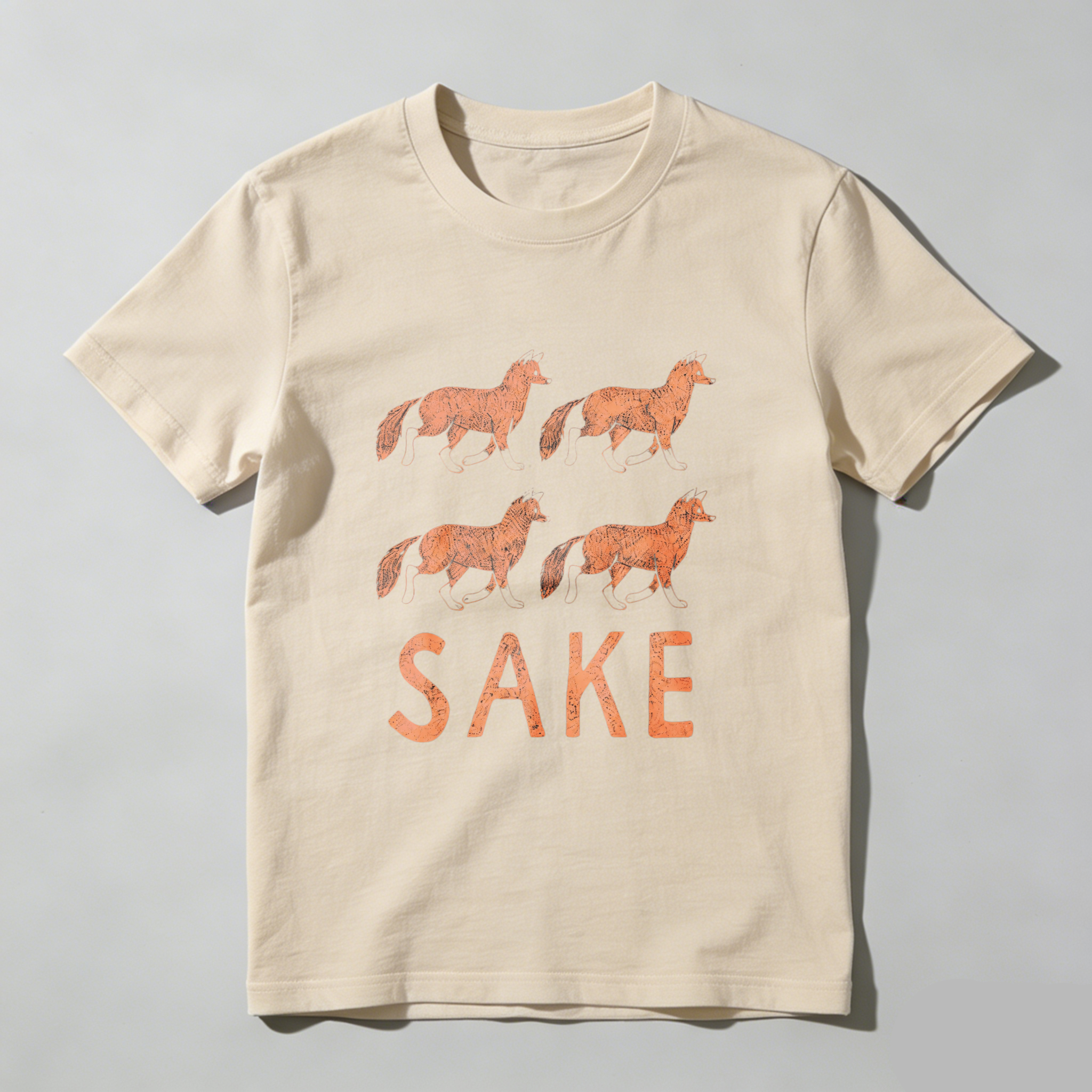 Sake Horse Graphic T Shirt Black Cotton Unisex Casual Wear