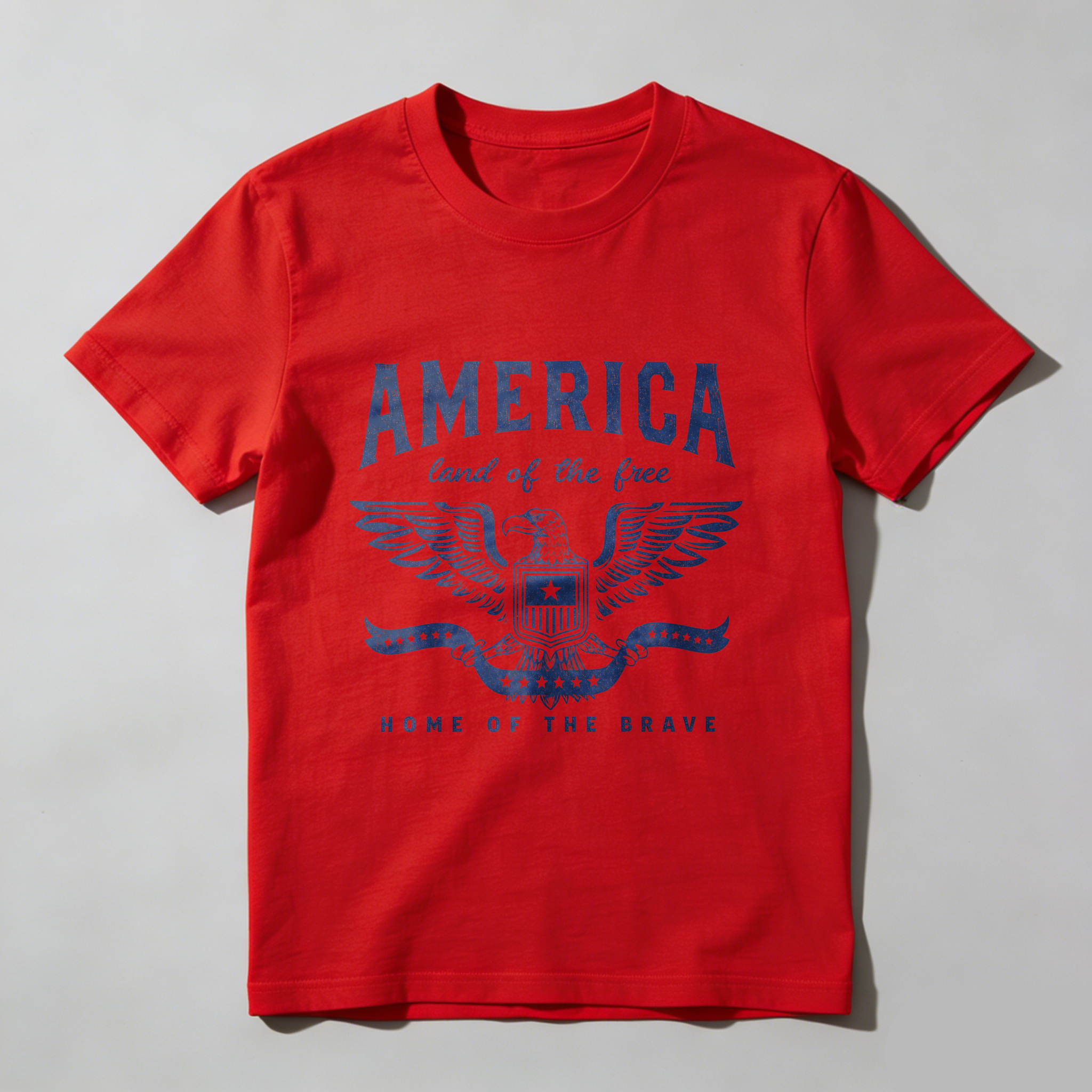 Mens Funny T Shirts America Land of The Free Home of The Brave Graphic Patriotic Novelty Tee for Men Mens Funny T Shirts Cool Vintage Fashion T-Shirt Gift Classic Menswear