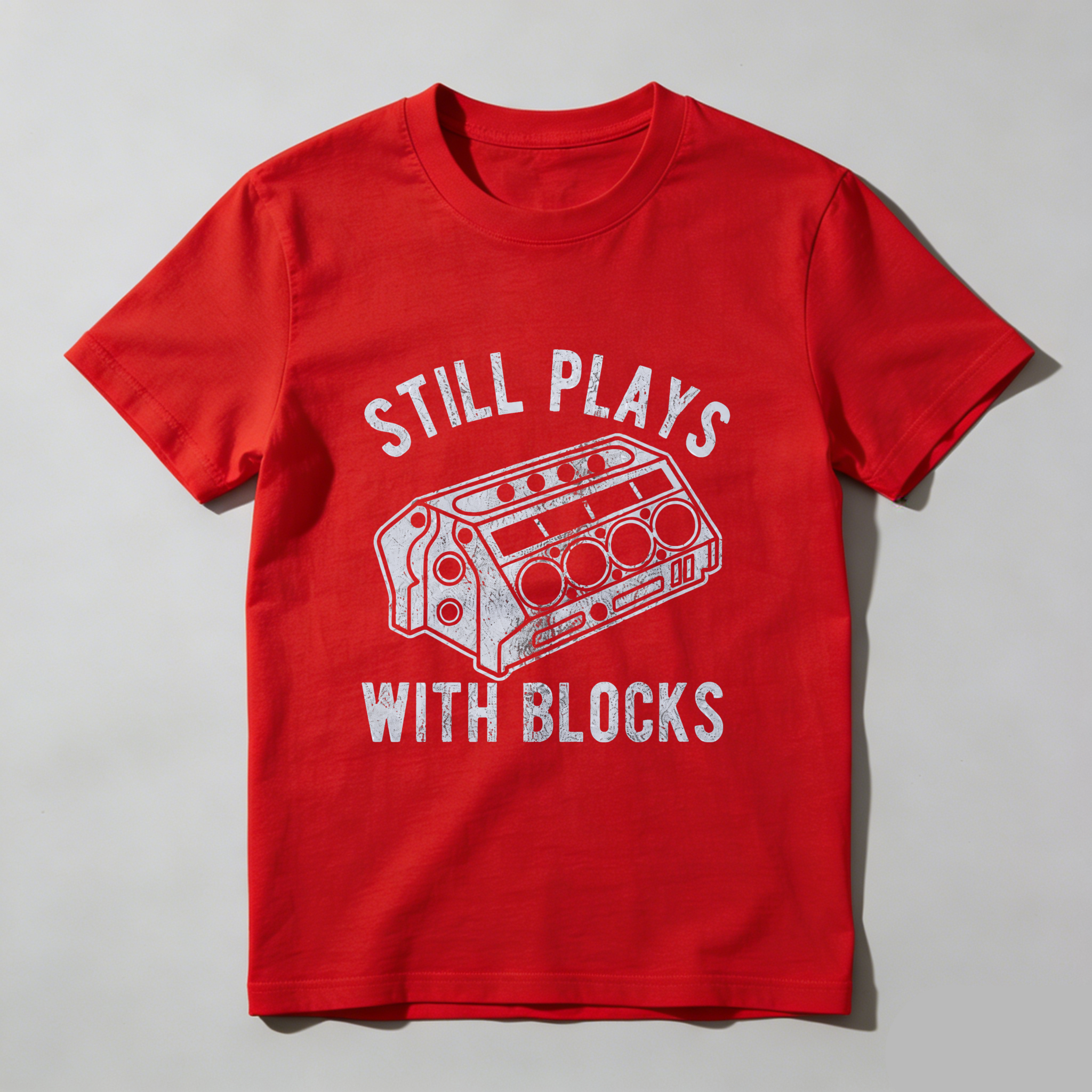 Still Plays With Blocks T Shirt Men Women Black Graphic Tee Music Speaker Design Casual Top