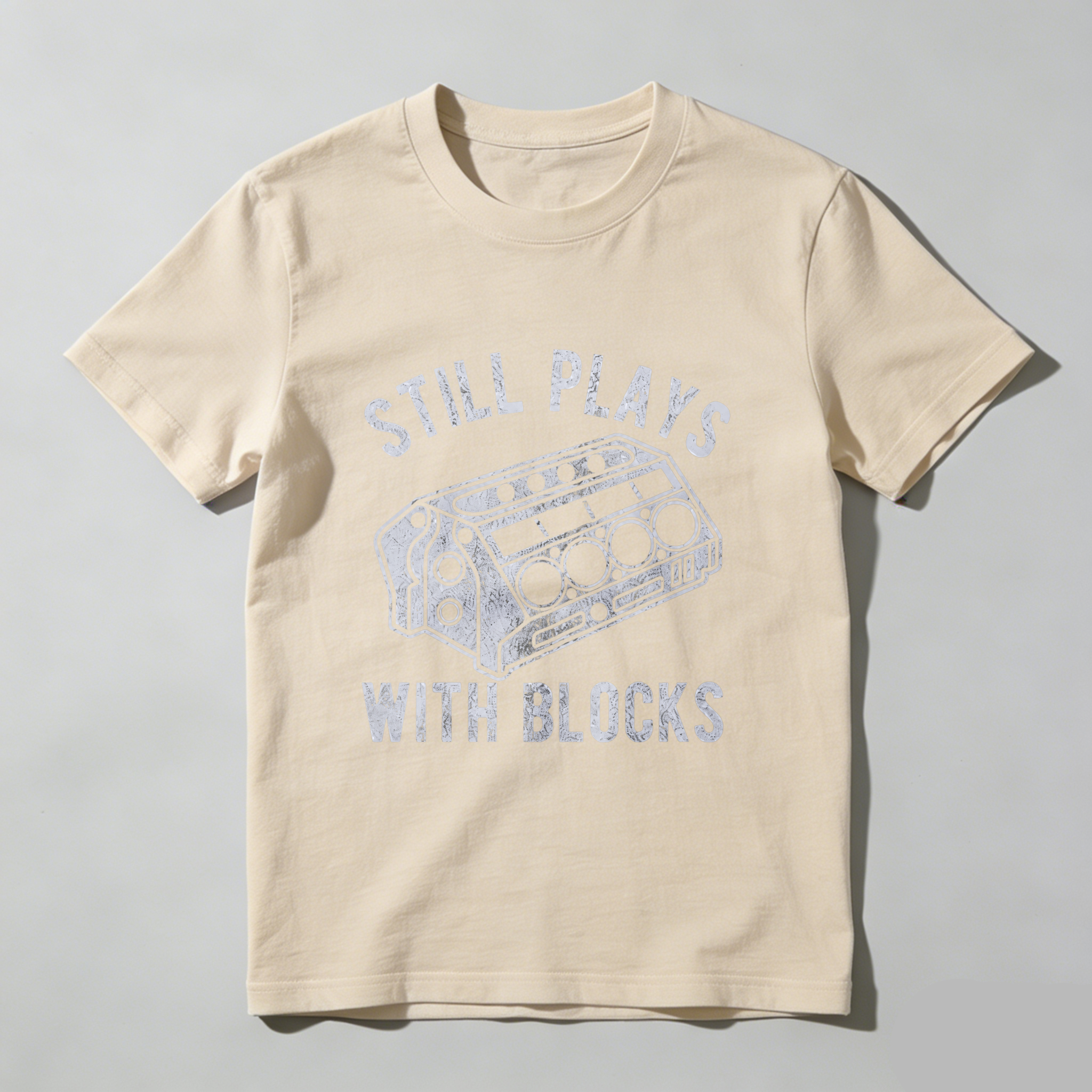 Still Plays With Blocks T Shirt Men Women Black Graphic Tee Music Speaker Design Casual Top