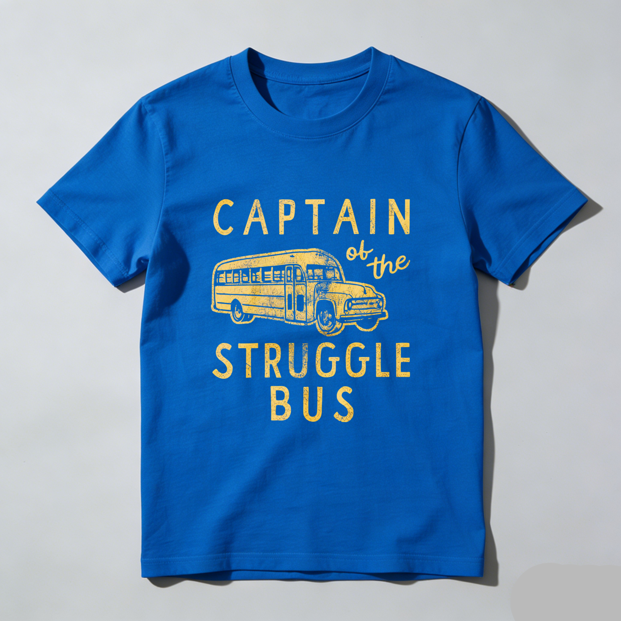 Mens Captain of The Struggle Bus T Shirt Funny Sarcastic School Bus Graphic Novelty Tee for Guys Mens Funny T Shirts Cool Vintage Fashion T-Shirt Gift Classic Menswear