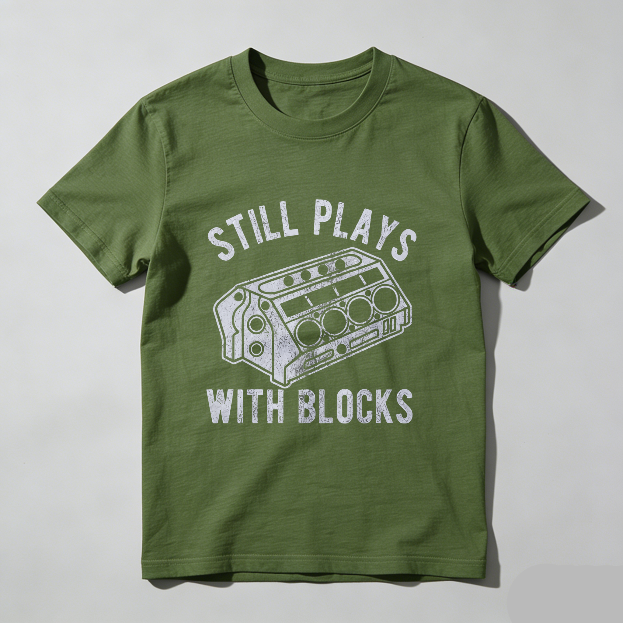Still Plays With Blocks T Shirt Men Women Black Graphic Tee Music Speaker Design Casual Top