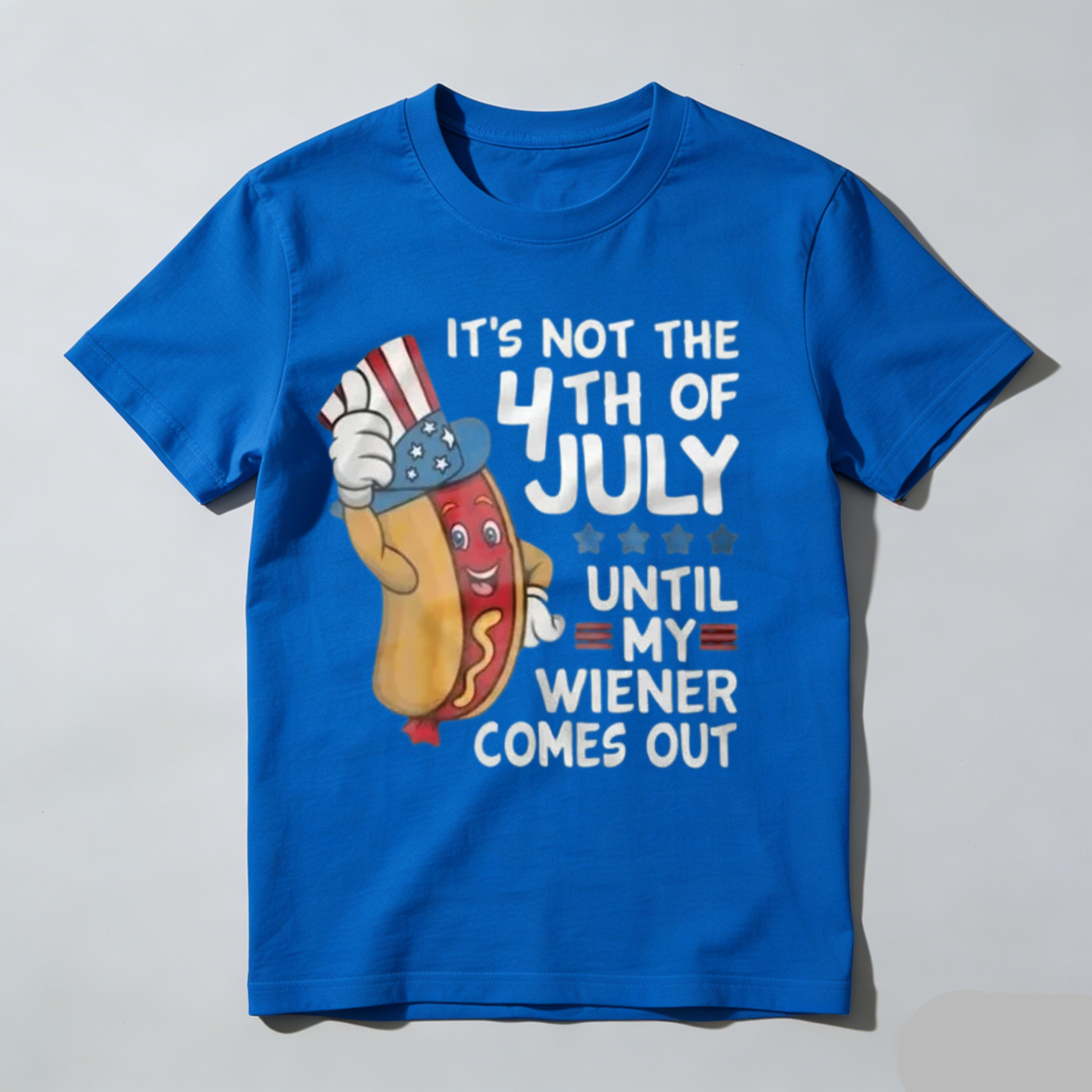 Its Not The 4th Of July Until The Wiener Comes Out Patriotic Hot Dog T-Shirt