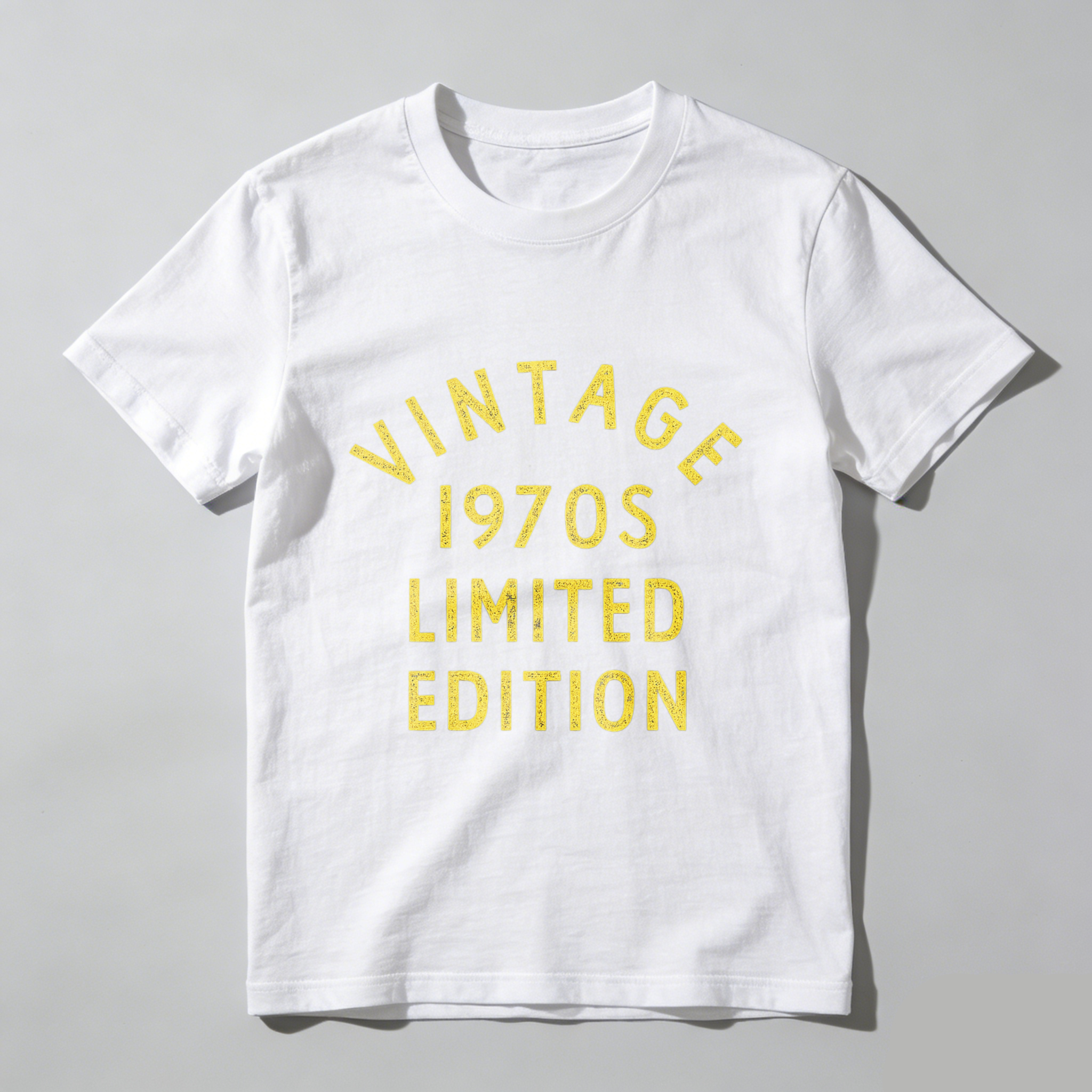 Vintage 1970s Limited Edition T Shirt Black Gold Print Unisex Casual Wear Retro Style Clothing