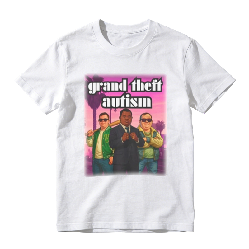 Grand Theft Autism Funny Meme Graphic T-Shirt