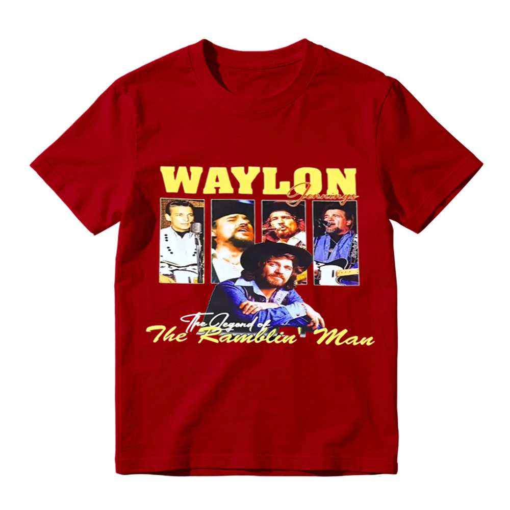 Waylon Jennings The Legend of The Ramblin' Man Vintage Graphic T-Shirt
