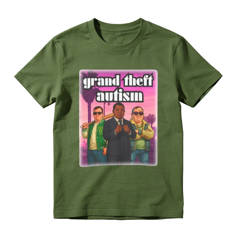 Grand Theft Autism Funny Meme Graphic T-Shirt