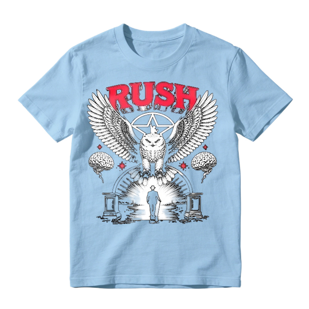 Rush Band Vintage Rock Owl Wings Pentagram Silhouette Unisex Classic T-shirt