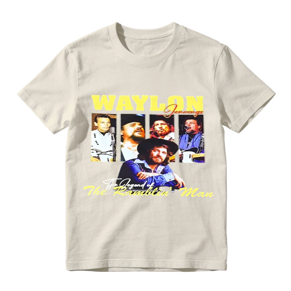Waylon Jennings The Legend of The Ramblin' Man Vintage Graphic T-Shirt