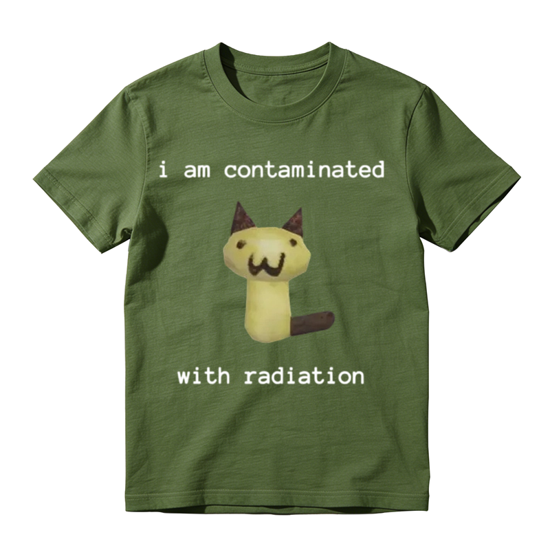 I Am Contaminated With Radiation Funny Cat Meme Graphic T-Shirt