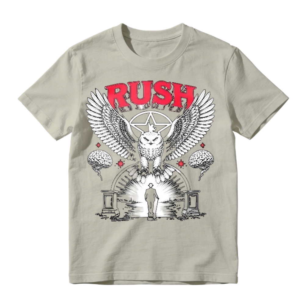 Rush Band Vintage Rock Owl Wings Pentagram Silhouette Unisex Classic T-shirt