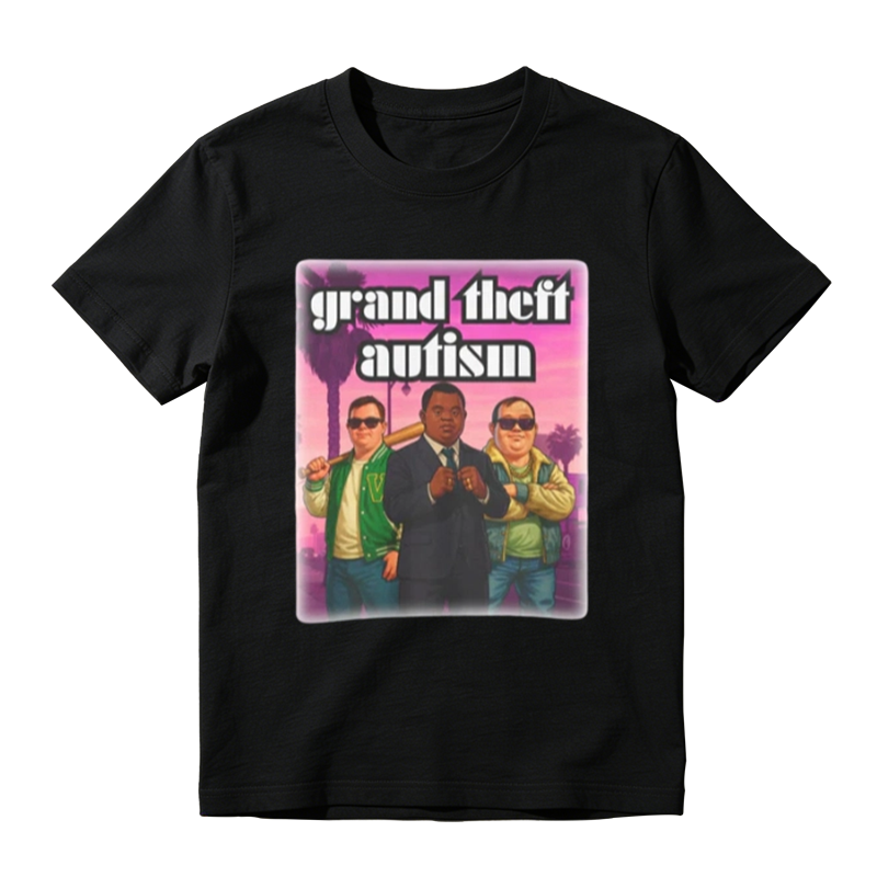 Grand Theft Autism Funny Meme Graphic T-Shirt