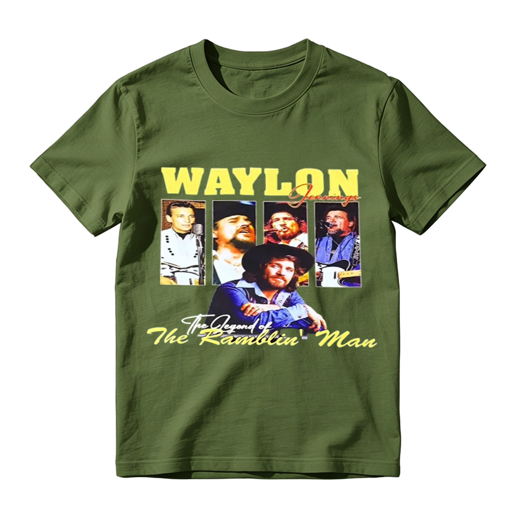 Waylon Jennings The Legend of The Ramblin' Man Vintage Graphic T-Shirt