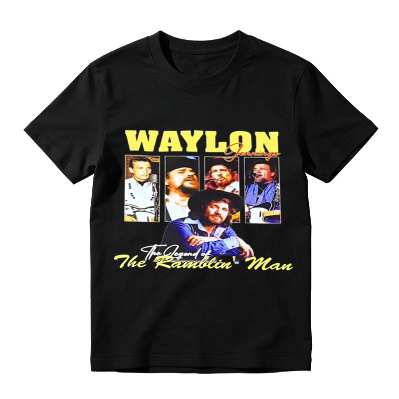 Waylon Jennings The Legend of The Ramblin' Man Vintage Graphic T-Shirt