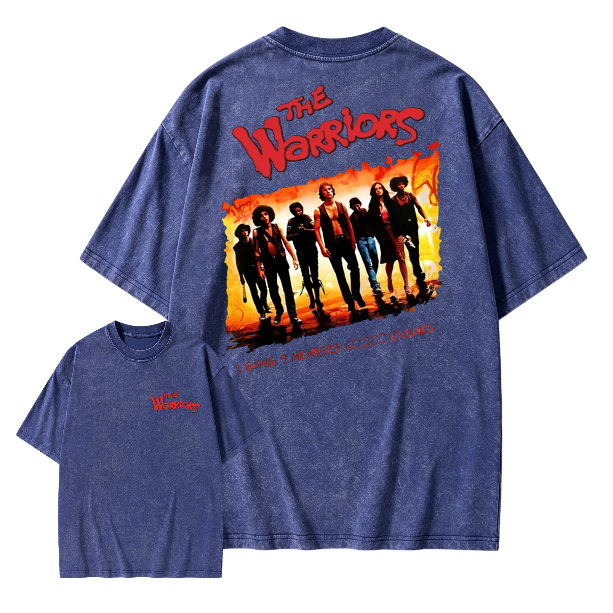 The Warriors "1 Gang 9 Members" Graphic  Washed T-Shirt