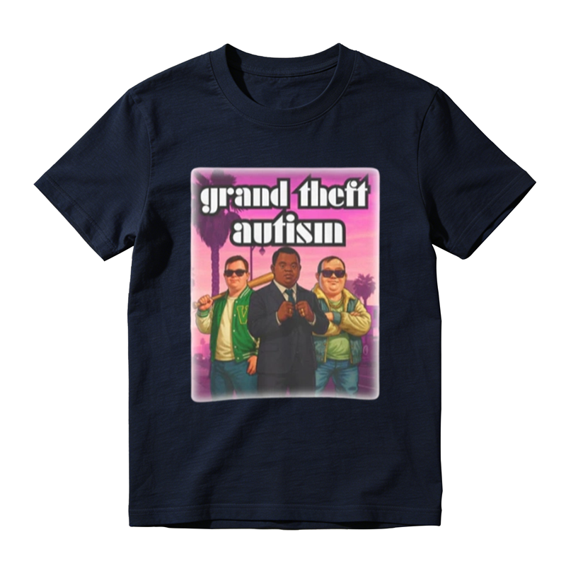 Grand Theft Autism Funny Meme Graphic T-Shirt