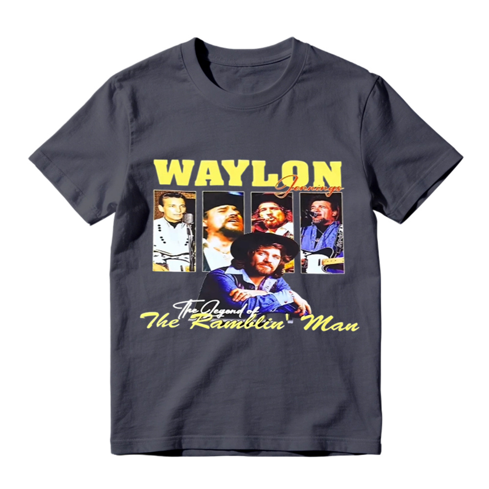 Waylon Jennings The Legend of The Ramblin' Man Vintage Graphic T-Shirt