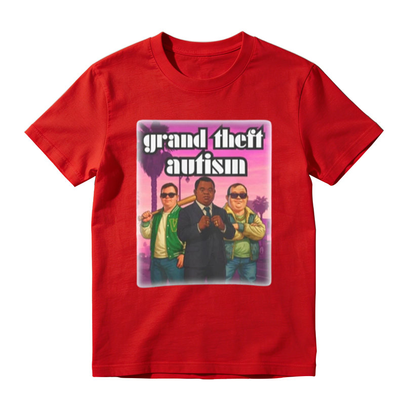 Grand Theft Autism Funny Meme Graphic T-Shirt