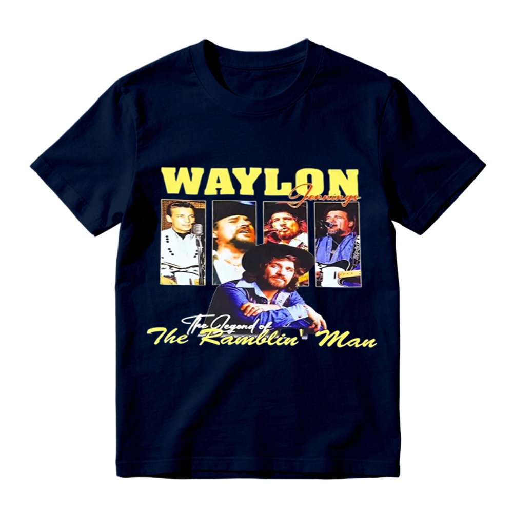 Waylon Jennings The Legend of The Ramblin' Man Vintage Graphic T-Shirt