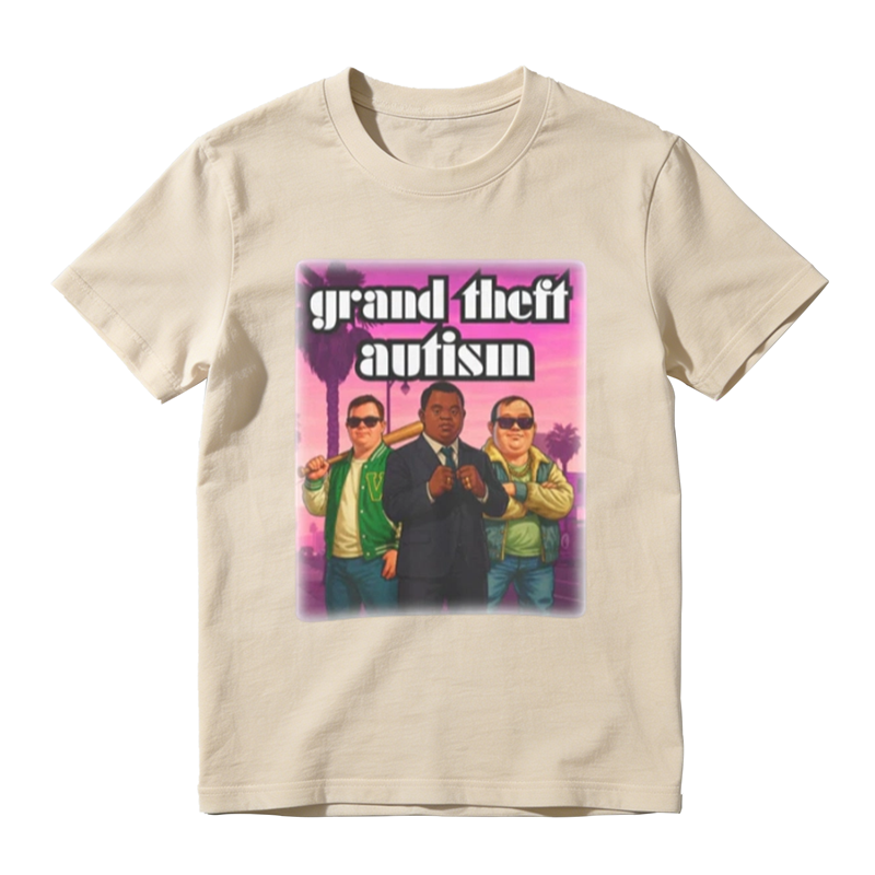 Grand Theft Autism Funny Meme Graphic T-Shirt