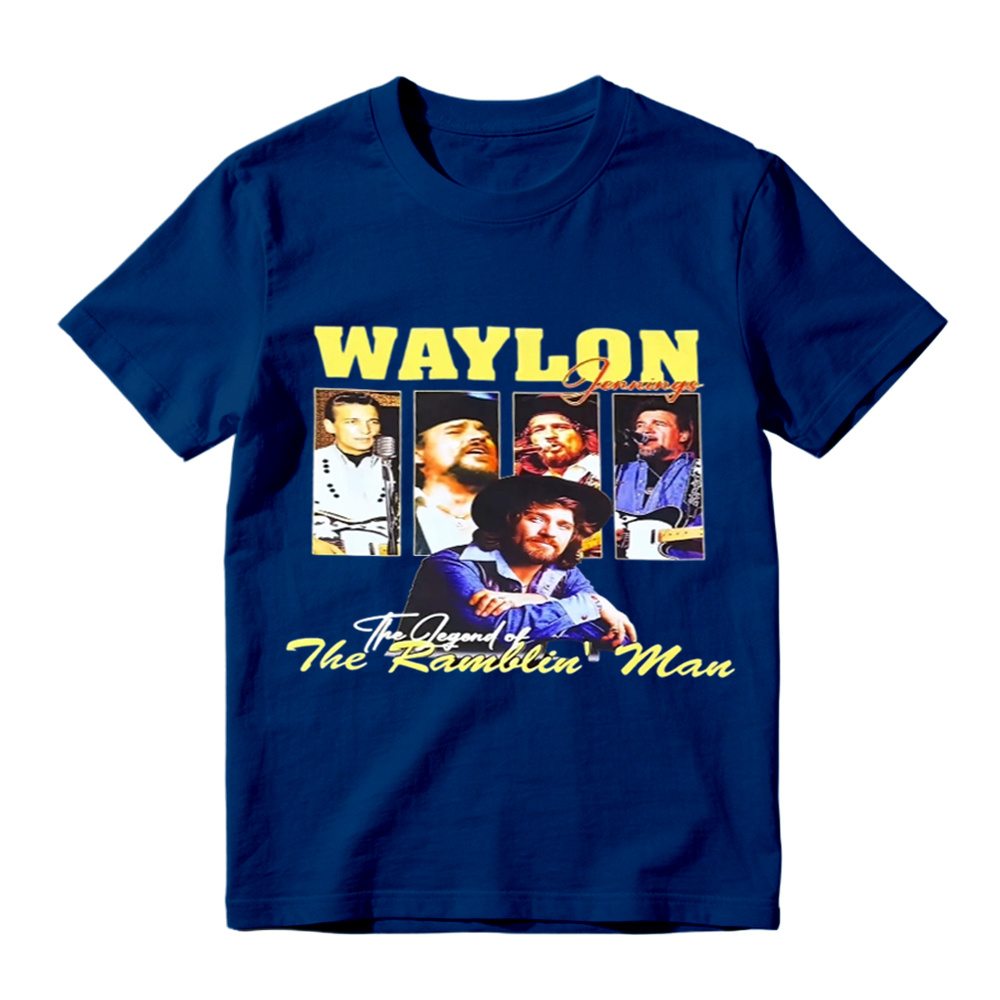 Waylon Jennings The Legend of The Ramblin' Man Vintage Graphic T-Shirt