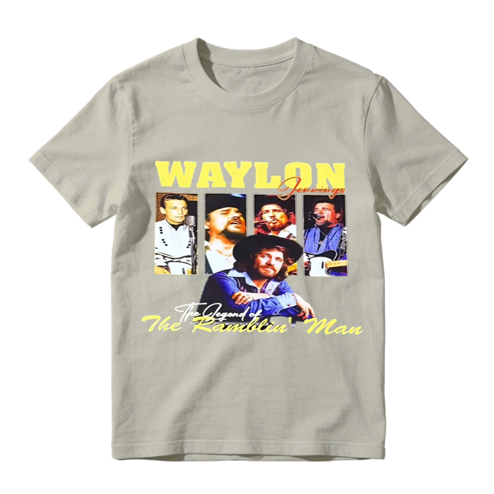 Waylon Jennings The Legend of The Ramblin' Man Vintage Graphic T-Shirt