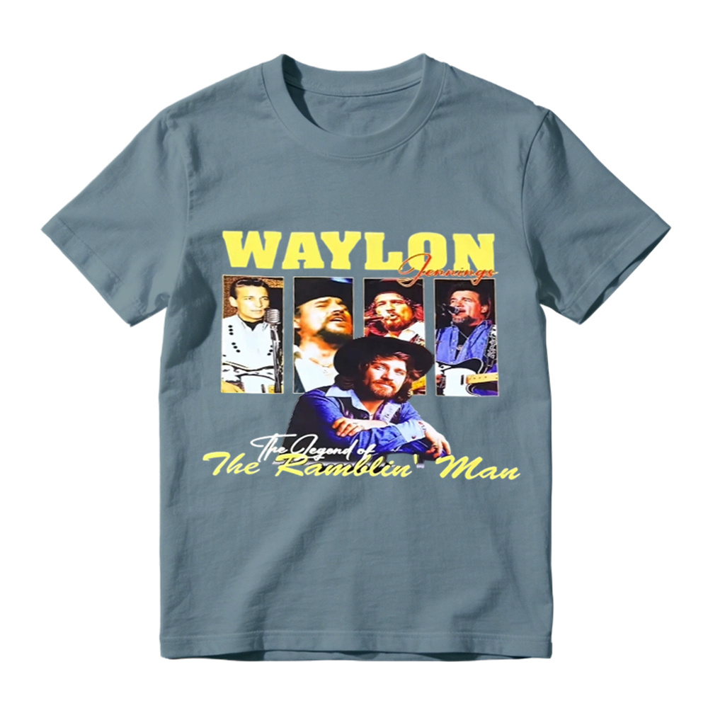 Waylon Jennings The Legend of The Ramblin' Man Vintage Graphic T-Shirt