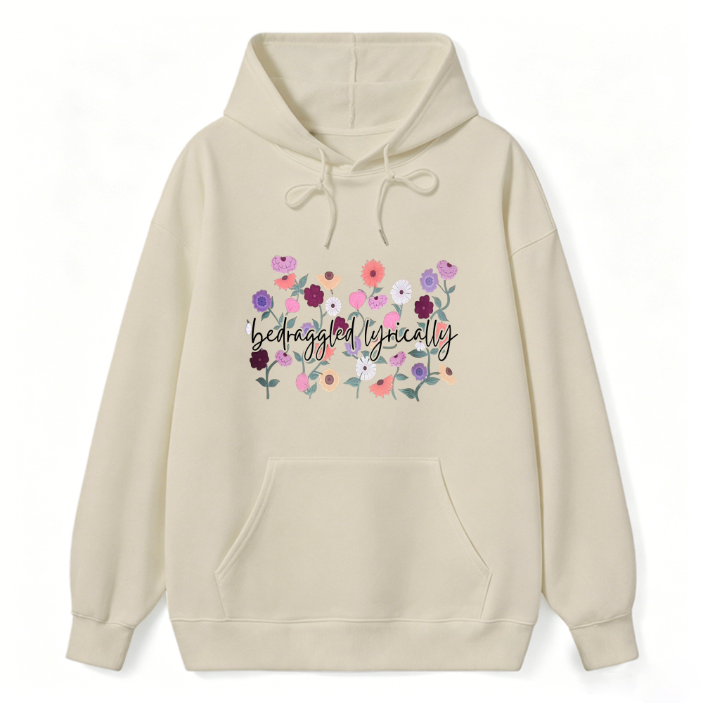 Befuddled Lyrically Floral Pattern Hoodie