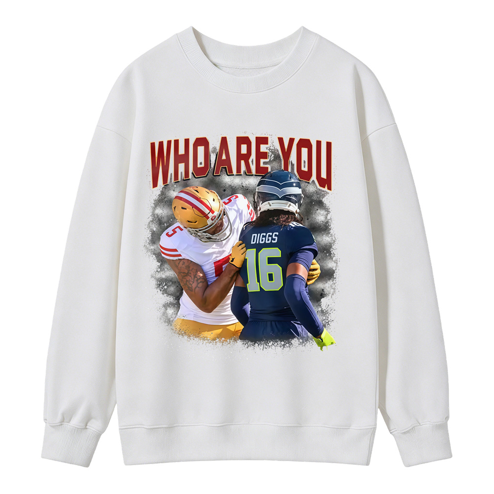 Who Are You Number 16 Football Player Graphic Sweatshirt