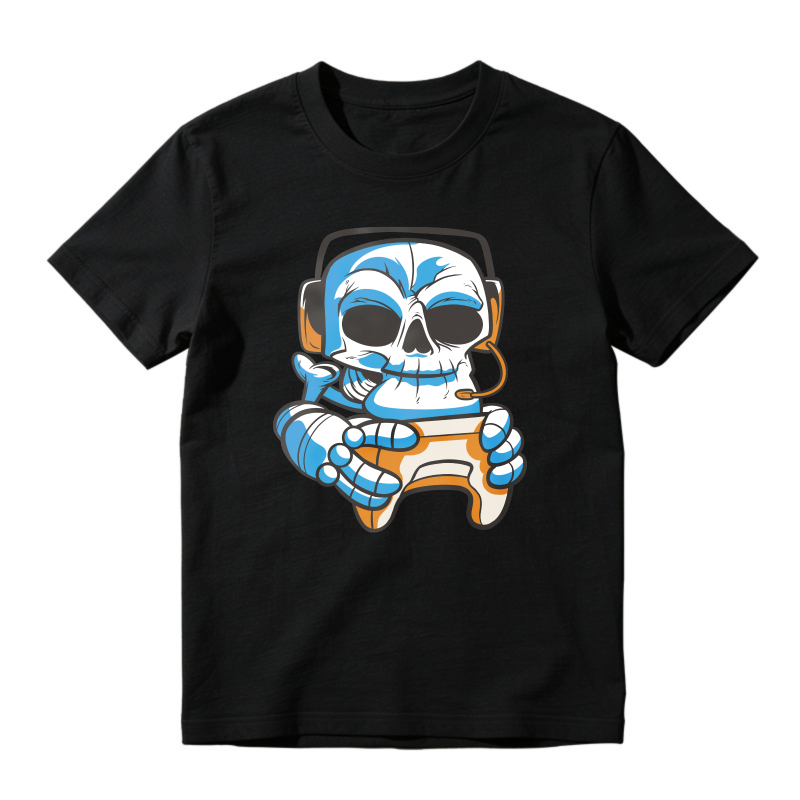 Gaming Skull With Headset And Controller, Unisex Classic T-shirt