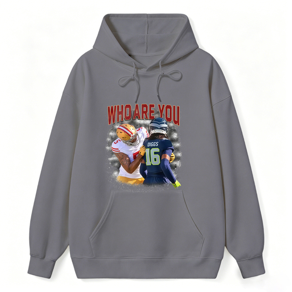 Who Are You Number 16 Football Player Graphic Hoodie