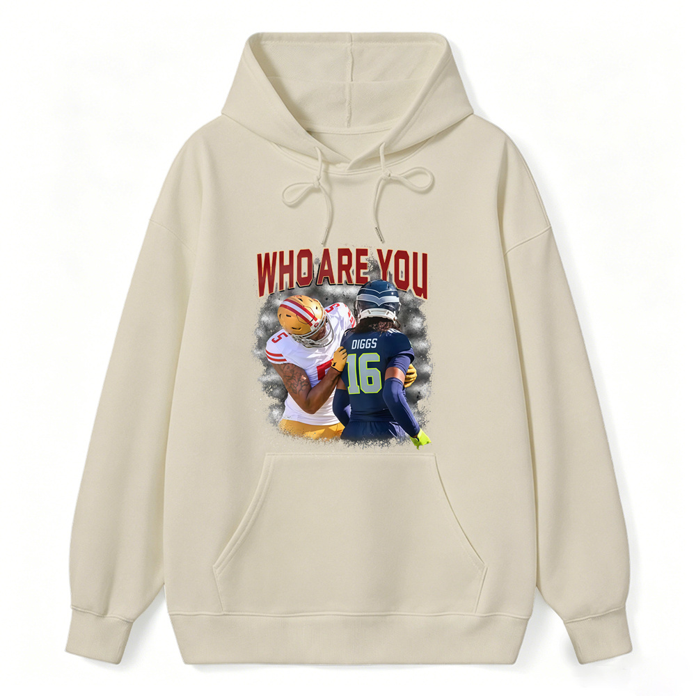 Who Are You Number 16 Football Player Graphic Hoodie