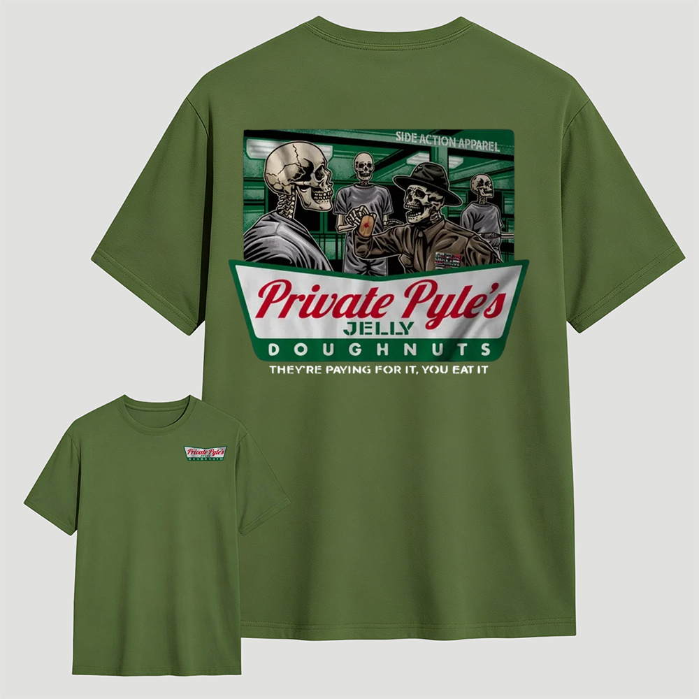 "They're Paying For It, You Eat It" Skeleton Military Graphic T-Shirt