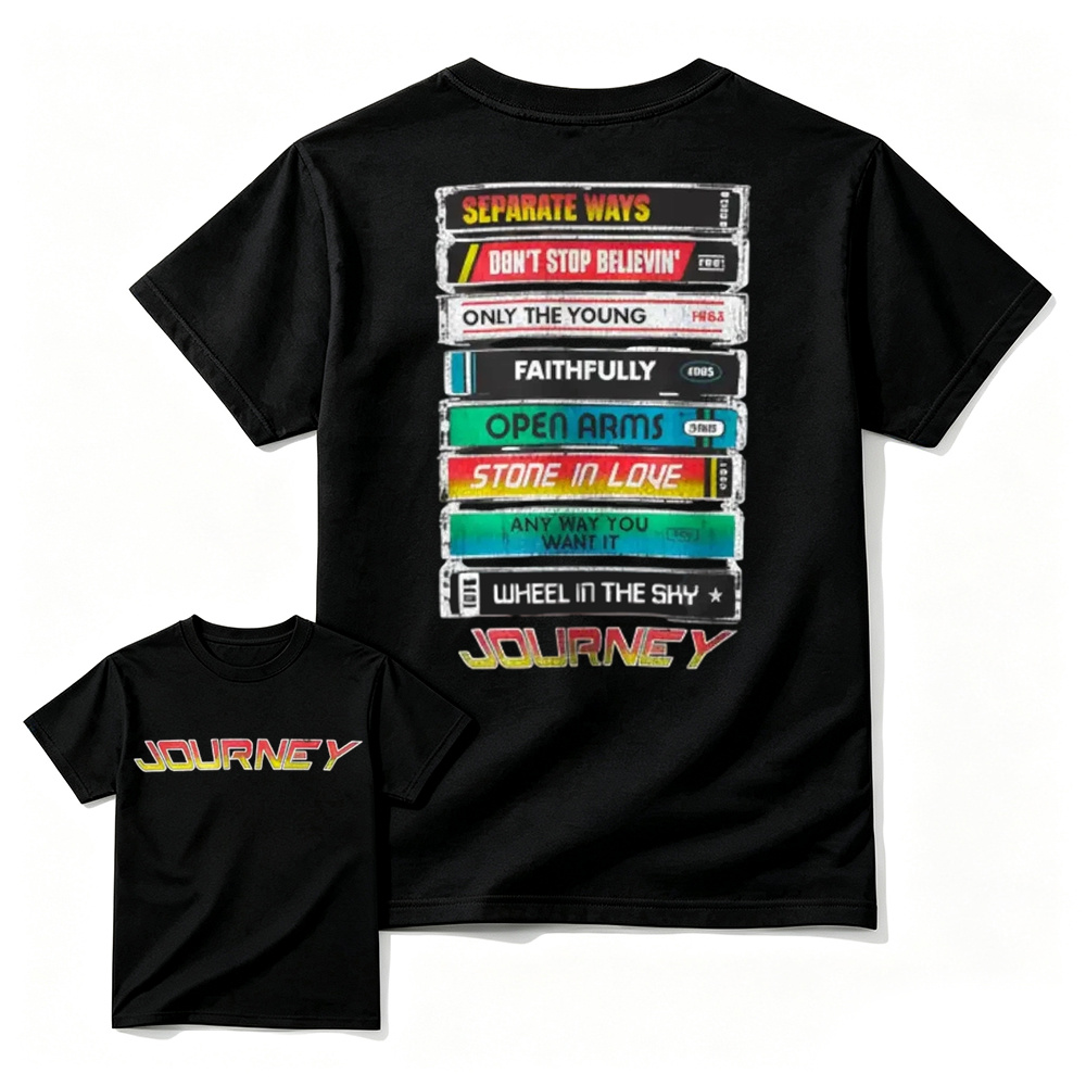  Journey Band Cassette Tape Graphic T-Shirt 