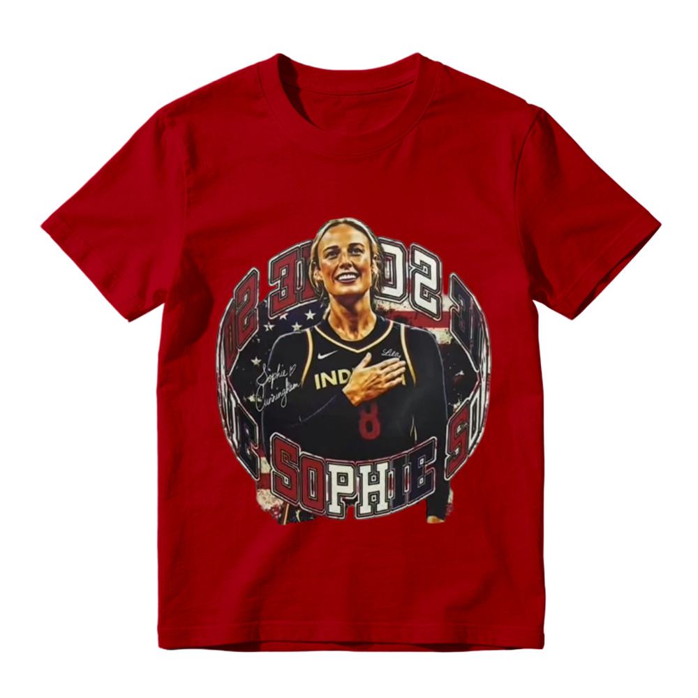 Sophie Cunningham Retro Graphic Tee - Indiana Fever #8 WNBA Fan T-Shirt for Men & Women