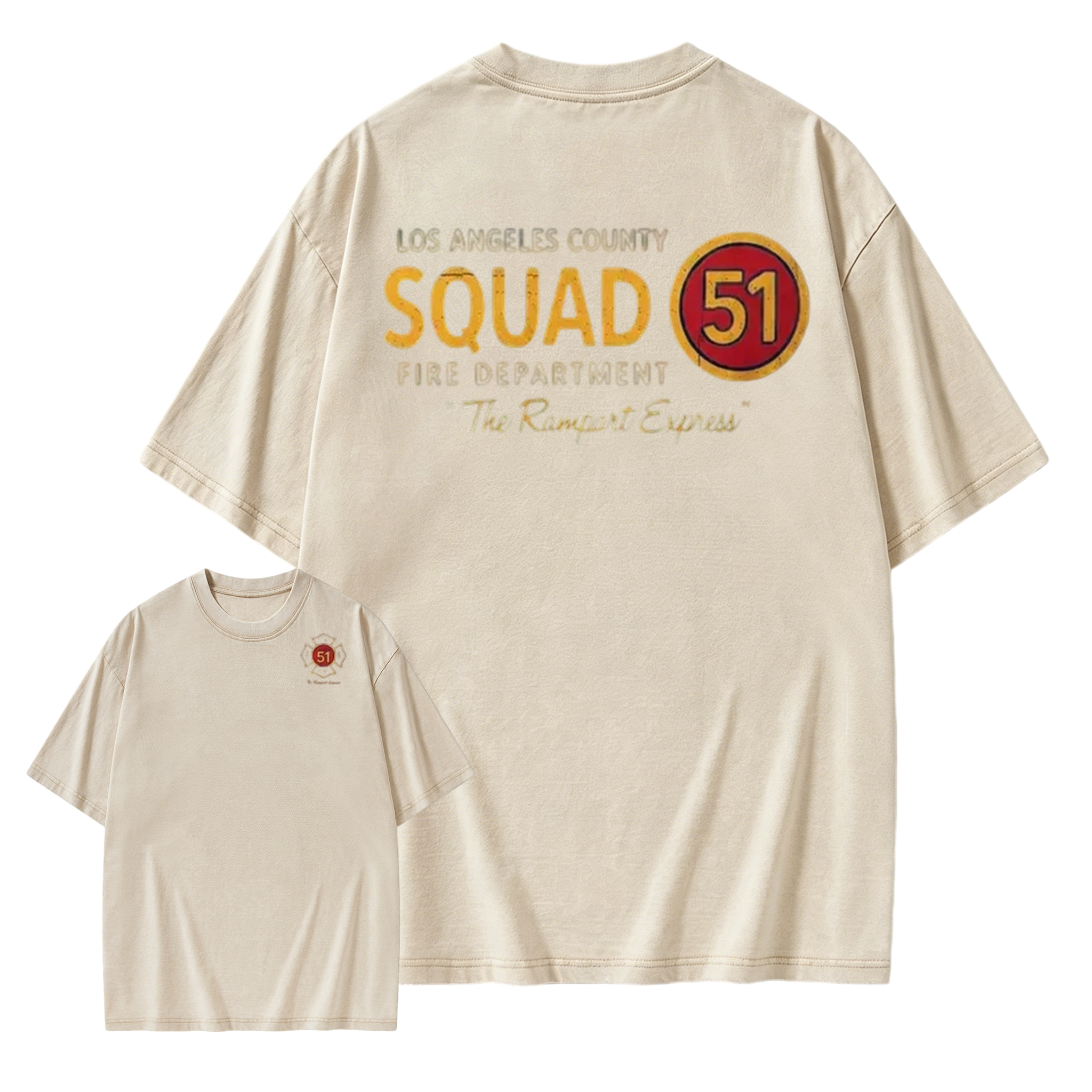 Los Angeles County Squad 51 Fire Department Washed T-Shirt