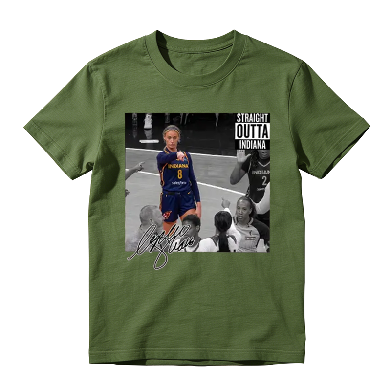 Straight Outta Indiana Basketball Graphic T-Shirt