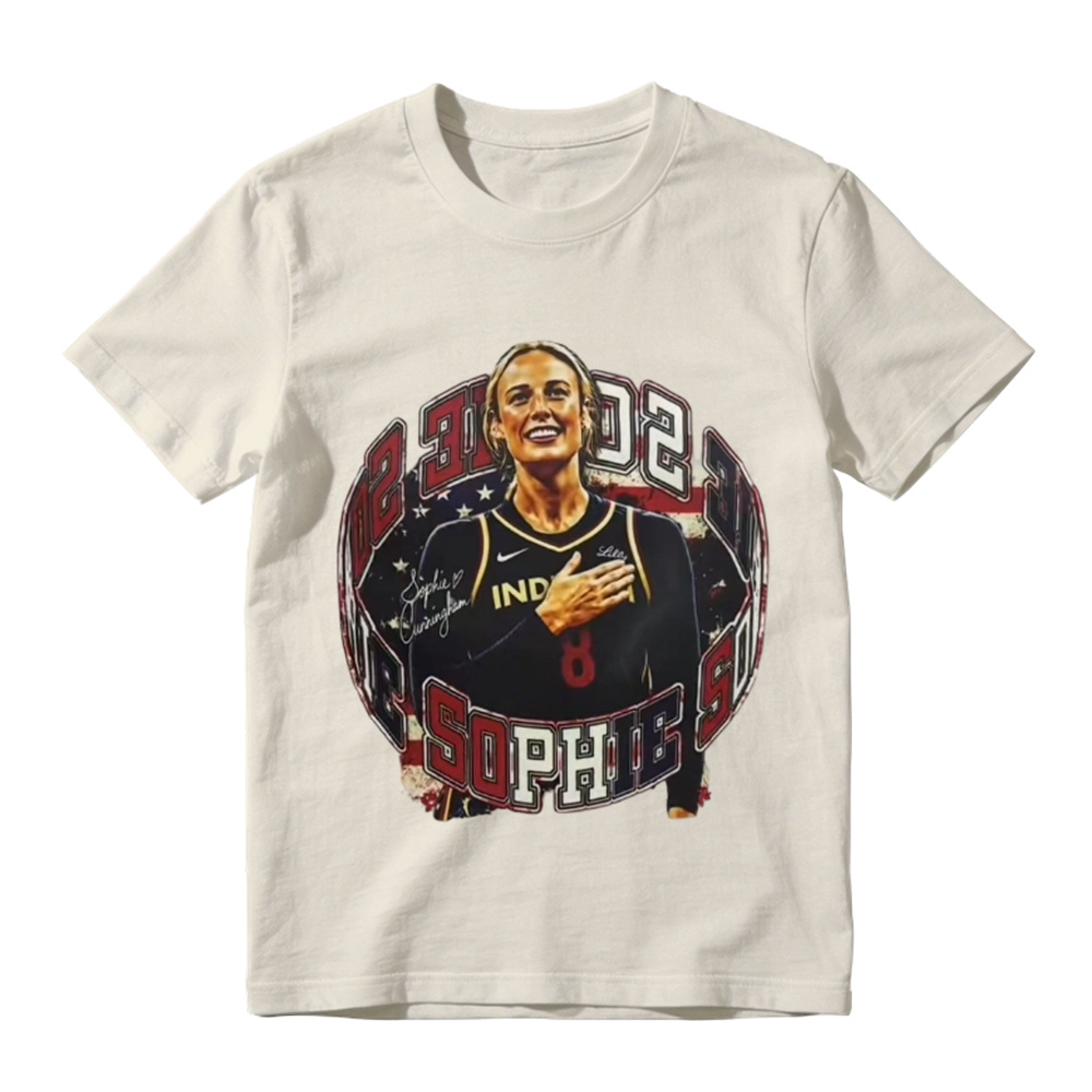 Sophie Cunningham Retro Graphic Tee - Indiana Fever #8 WNBA Fan T-Shirt for Men & Women