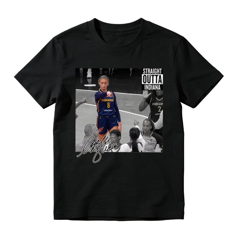 Straight Outta Indiana Basketball Graphic T-Shirt