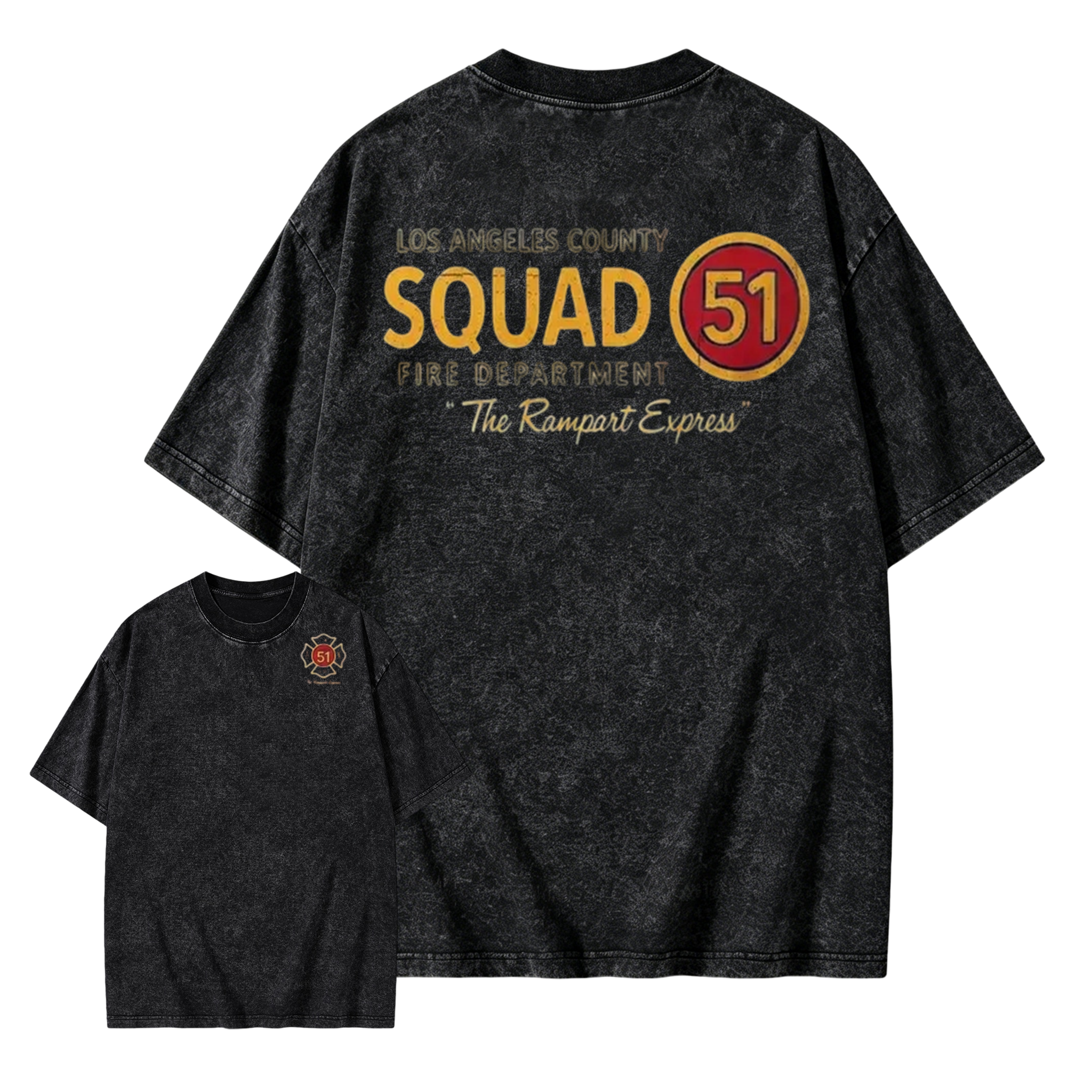 Los Angeles County Squad 51 Fire Department Washed T-Shirt