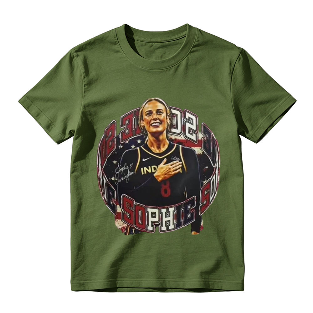 Sophie Cunningham Retro Graphic Tee - Indiana Fever #8 WNBA Fan T-Shirt for Men & Women