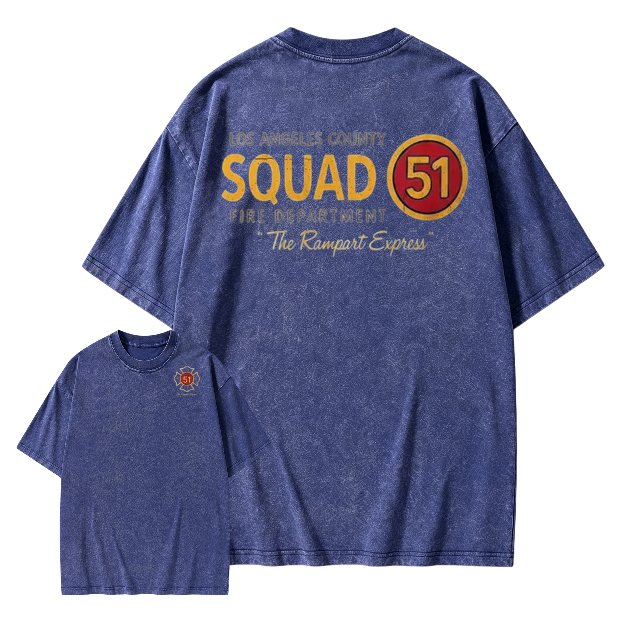 Los Angeles County Squad 51 Fire Department Washed T-Shirt